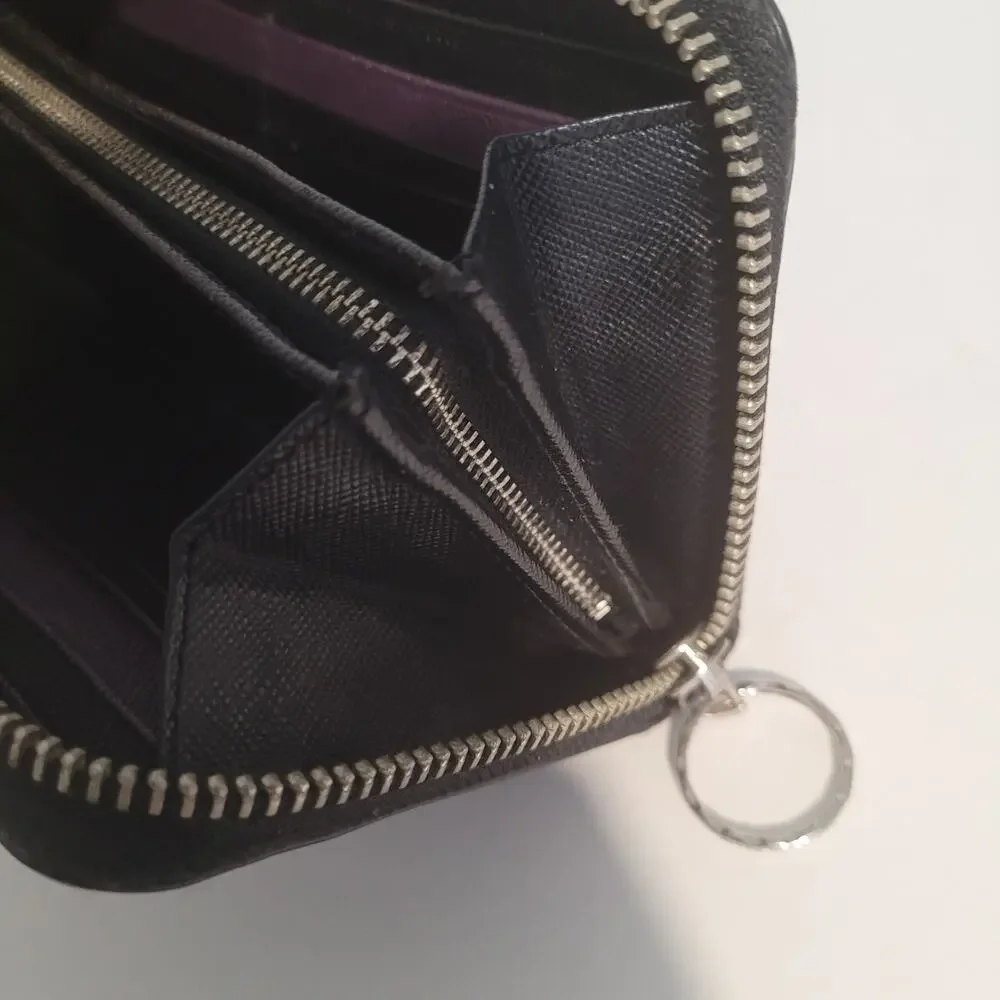 Paul Smith Black Leather Zip‎ Around Card Bill Large Wallet Long Designer